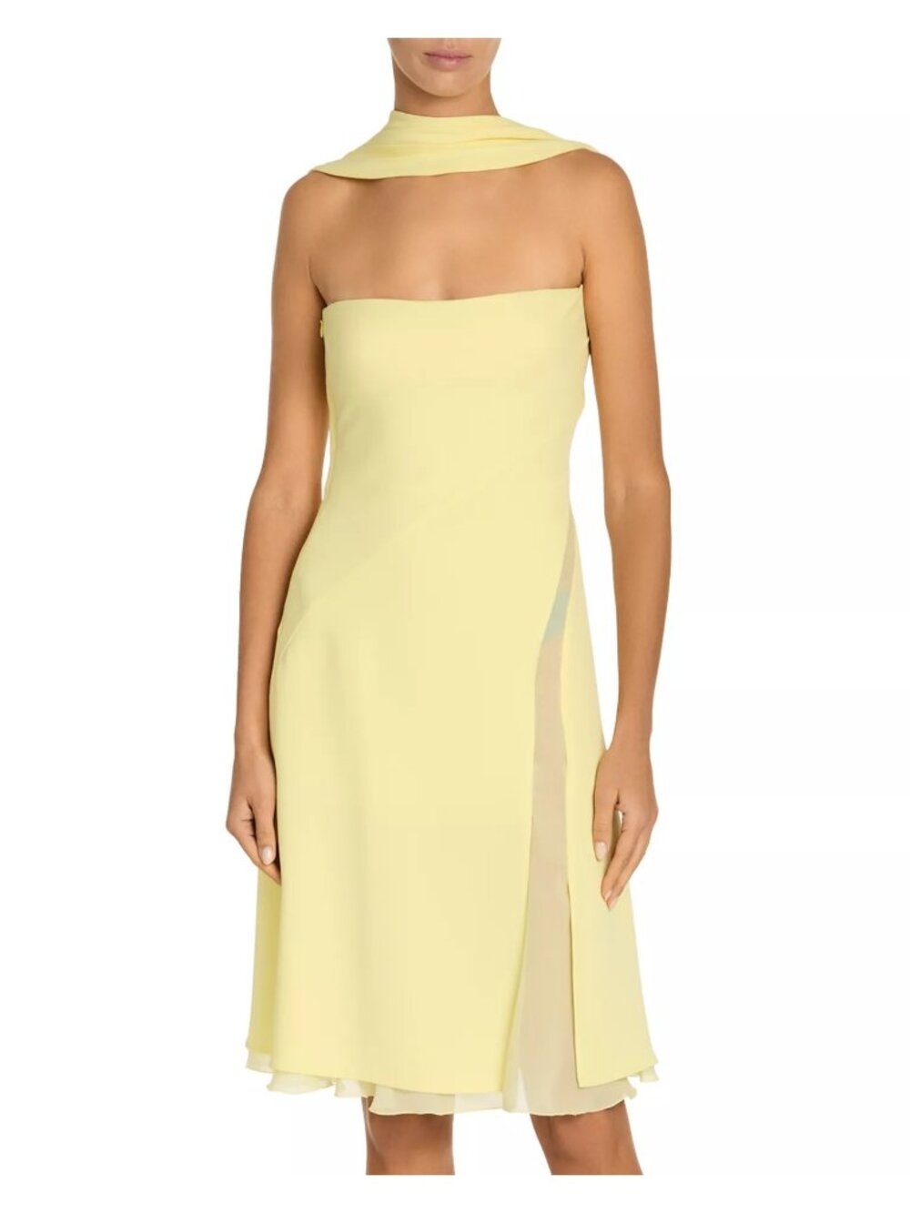 NWT Versace Halter Silk Cady Mini Cocktail Dress Yellow Womens Size 38